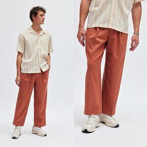 New Standard Cloth Jason Relaxed Pleated Trouser Pant In Cedar Size 32